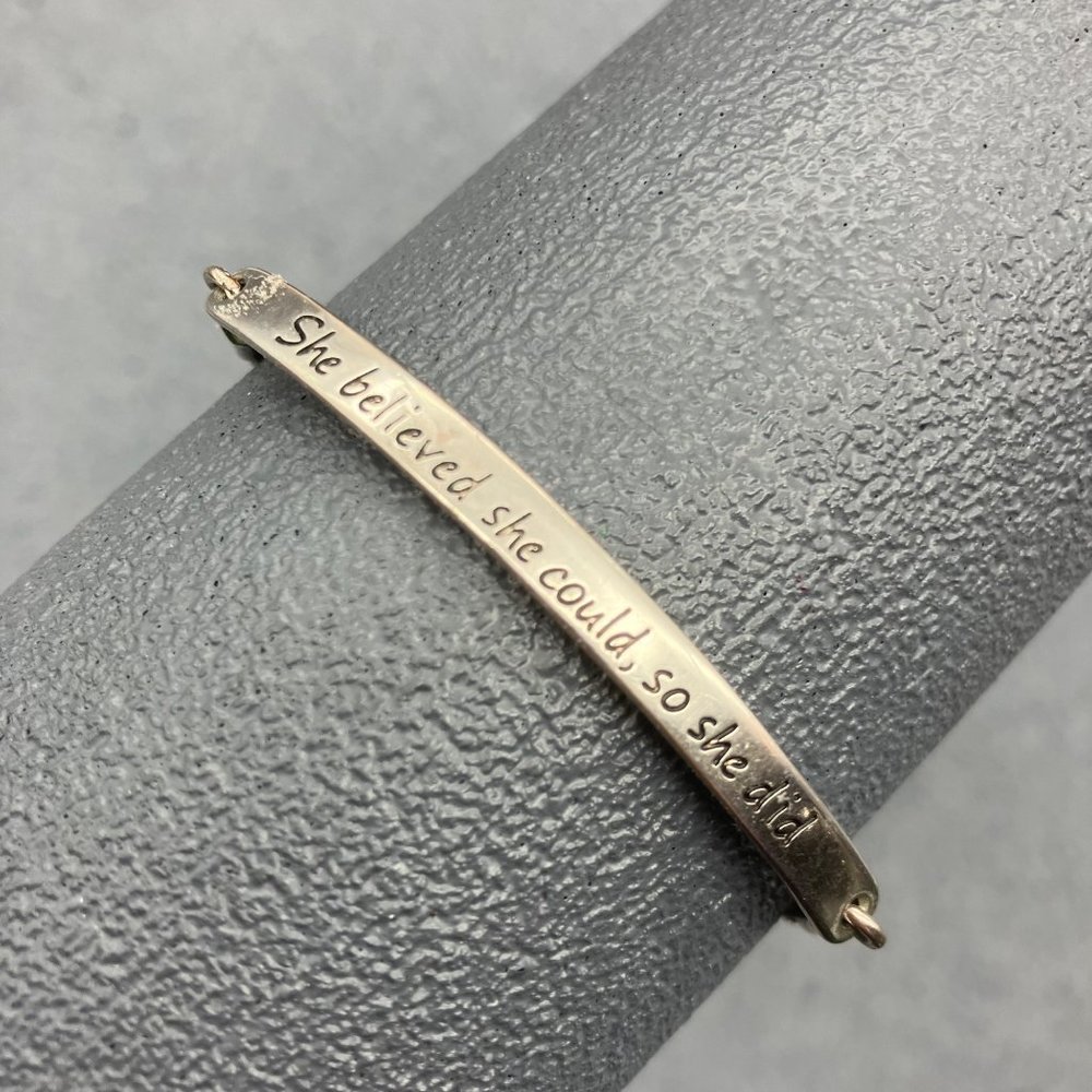 Annamate Silver Bracelet “she believed she could, so she did“ ID Spiral Chain